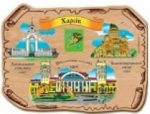 Магнит деревянный цветной 